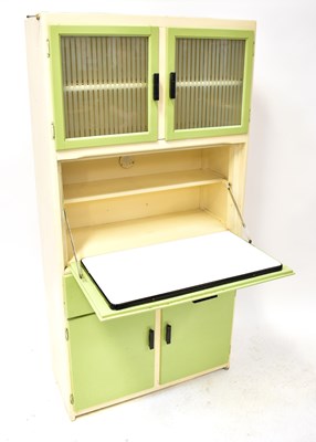 Lot 2 - A c.1950s painted kitchenette with two glass...