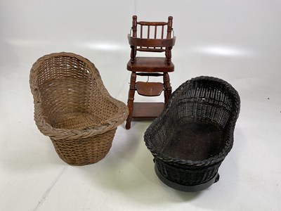 Lot 54 - A doll's metamorphic high chair, height 47cm,...