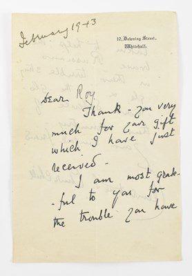 Lot 395 - A signed letter from Clementine Churchill on...