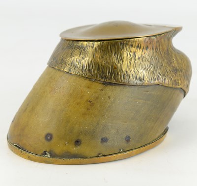 Lot 316 - A mid 19th century horse's hoof desk tidy, the...