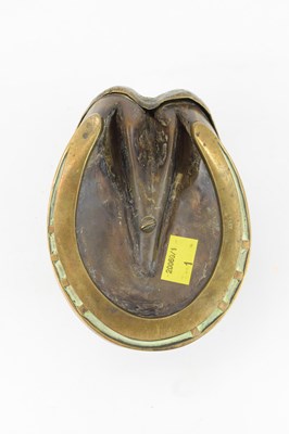 Lot 316 - A mid 19th century horse's hoof desk tidy, the...