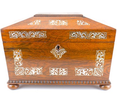 Lot 310 - A George IV mother of pearl tea caddy of...