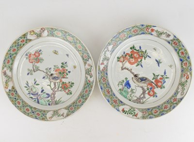 Lot 604 - A pair of Chinese Export Famille Verte plates,...