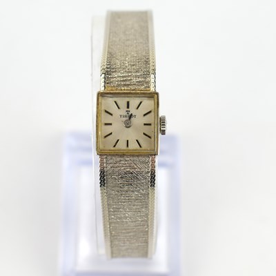 Lot 1012 - TISSOT; a lady's vintage 9ct white gold watch,...