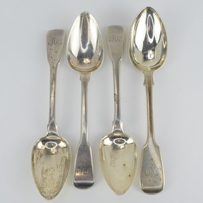 Lot 823 - Four 19th century hallmarked silver dessert...