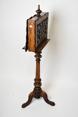 Lot 1699 - A Victorian walnut duet music stand, with...