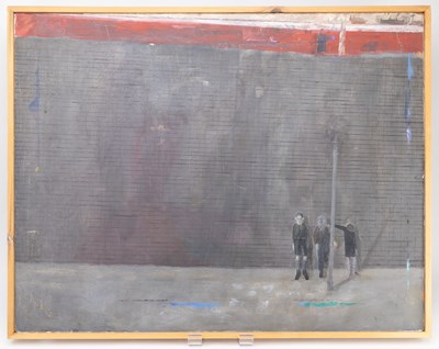 Lot 500 - GUS CUMMINGS; oil on board, 'Hopscotch',...