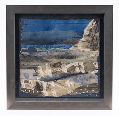 Lot 516 - MARZIA COLONNA; collage, 'Rocks and Sea 2',...