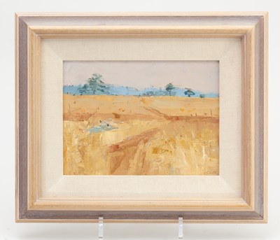 Lot 504 - JOAN ELLIOTT BATES; oil on board, 'Cornfield...