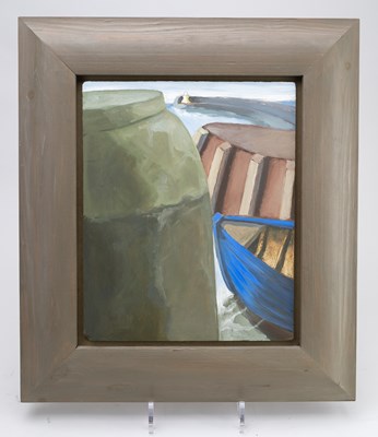 Lot 523 - SARAH LORD; oil on board, 'Harbour Walls and...