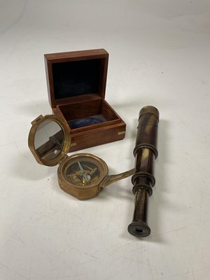 Lot 43 - A reproduction cased Natural Sine brass...