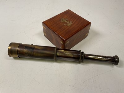 Lot 43 - A reproduction cased Natural Sine brass...