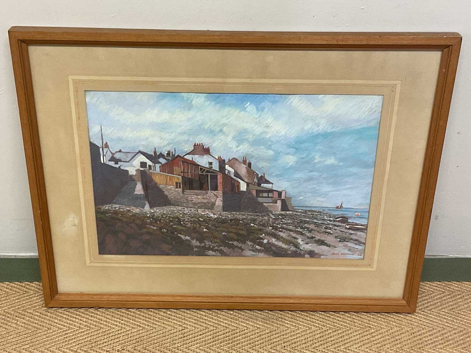 Lot 116 - JOHN WOOLNER; pastel, 'Low Tide, Appledore',...