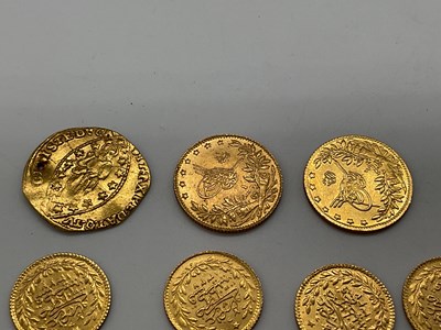 Lot 300 - Two Turkish 50 kurush gold coins, each approx...