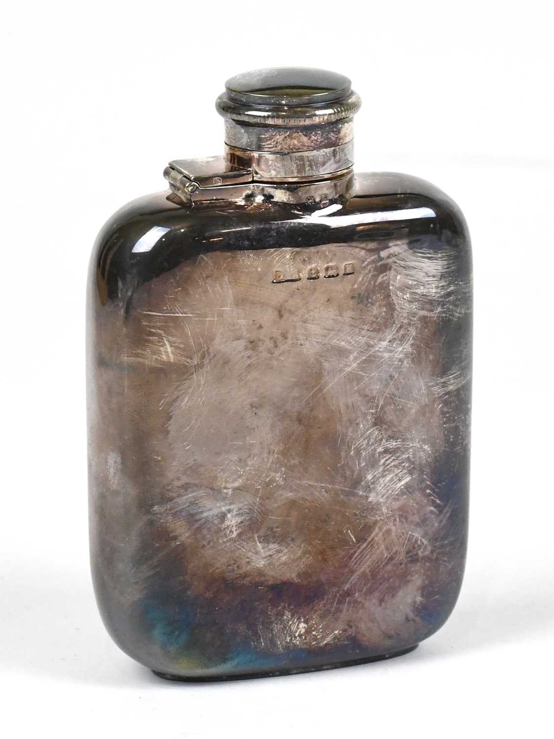 Lot 2313 - A George V hallmarked silver hip flask, with...