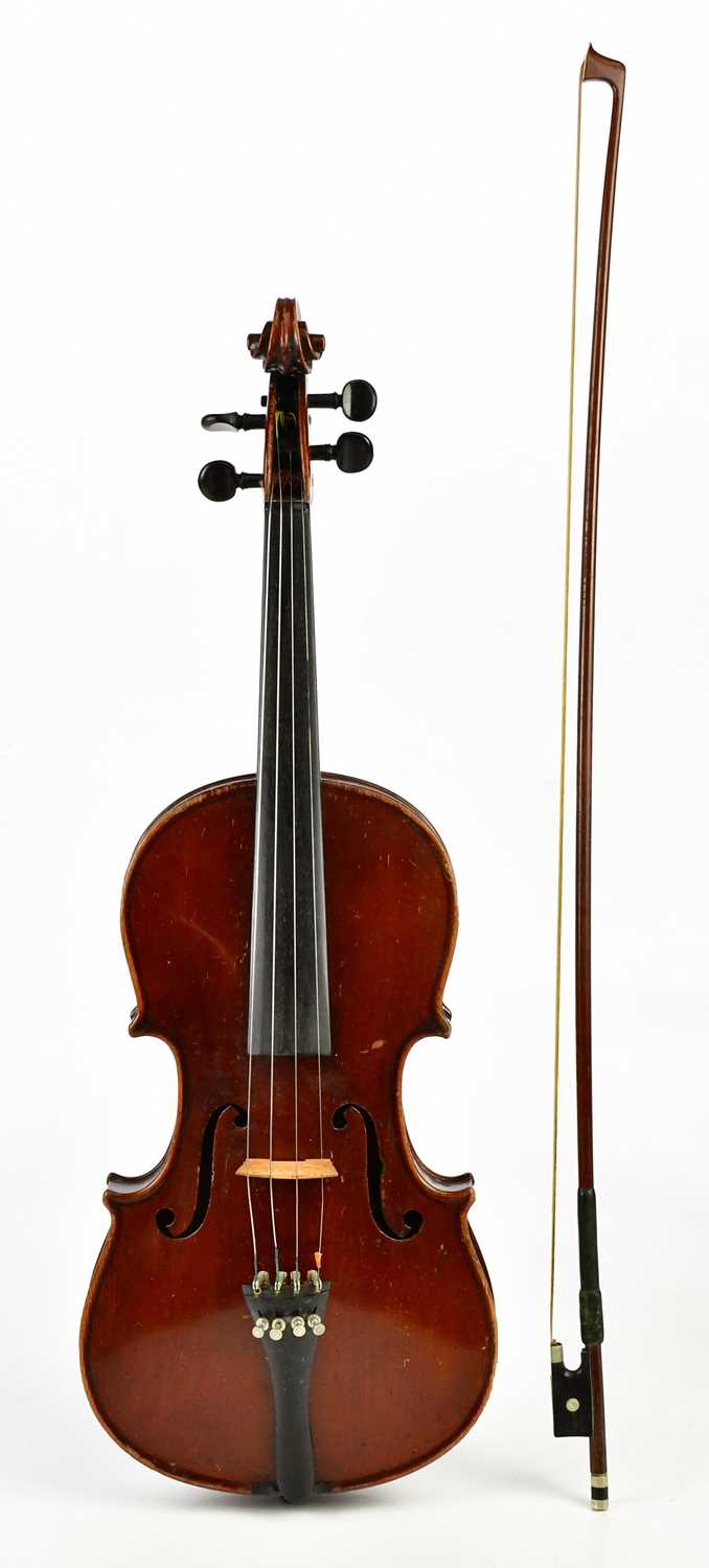 Lot 1001 - A full size German Mittenwald violin with...