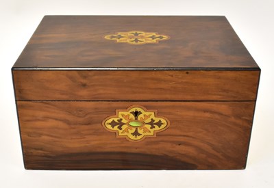 Lot 176 - A Victorian inlaid walnut work box with a...