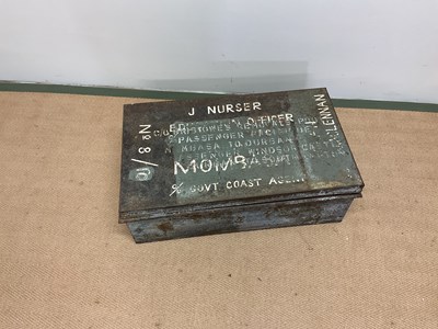 Lot 85 - A military metal trunk, height 27cm, width...