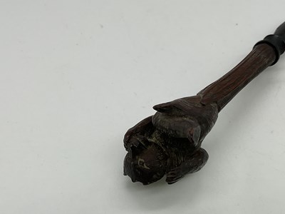 Lot 34 - A Bavarian Black Forest carved bear tobacco pipe.