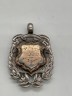 Lot 354 - A silver graduated Albert chain, with boxing...