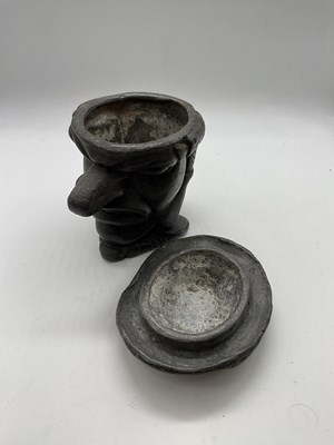 Lot 38 - A 19th century lead tobacco jar modelled as a...