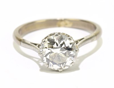 Lot 1010 - A white metal diamond solitaire ring, the...