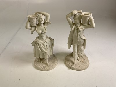 Lot 247 - A pair of Parian ware figures, possibly...