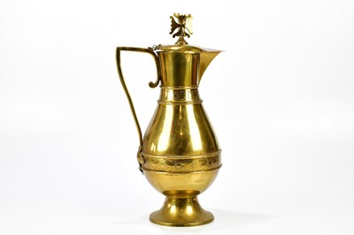 Lot 353 - A Victorian brass altar jug, height 52cm.