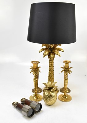 Lot 187 - A pair of modern gilt brass candlesticks...