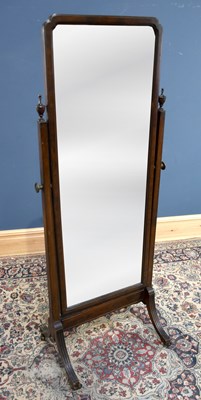 Lot 28 - A 1930s mahogany framed cheval mirror with...