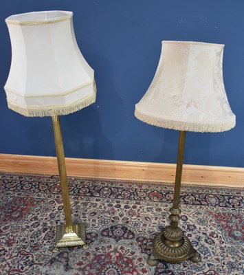 Lot 386 - A Victorian brass adjustable standard lamp on...