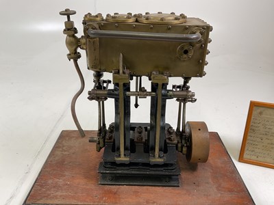 Lot 2 - A scratch built scale model twin cylinder...