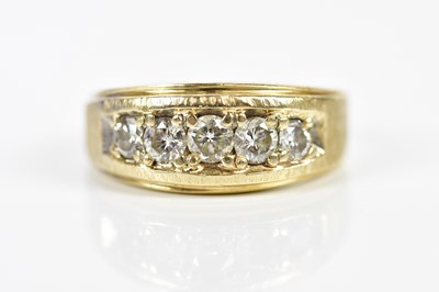 Lot 54 - A 14ct yellow gold five stone graduated...