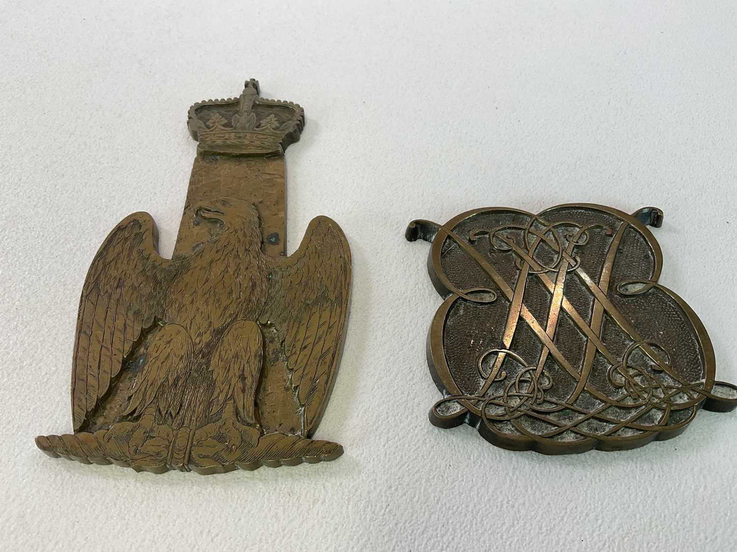 Lot 60 - BONAPARTE INTEREST; a large pair of brass...