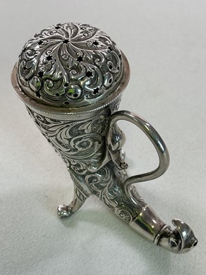 Lot 1076 - A Victorian hallmarked silver pounce pot of...