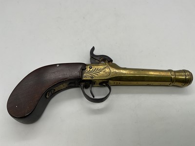 Lot 16 - A 19th century Belgian percussion cap pistol...