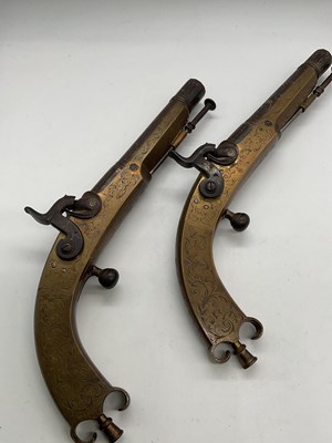 Lot 9 - A pair of early 19th century Scottish brass...
