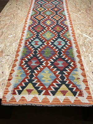 Lot 415 - A Chobi Kilim runner, 198 x 59cm.