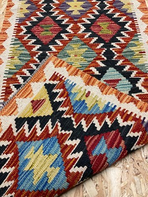 Lot 415 - A Chobi Kilim runner, 198 x 59cm.