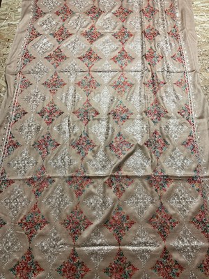 Lot 71 - An embroidered wool shawl, 218 x 103cm.