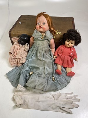 Lot 57 - Three various vintage dolls in a vintage...