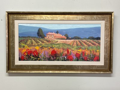 Lot 105 - BRUNO TINUCCI; oil on board, Italian landscape,...