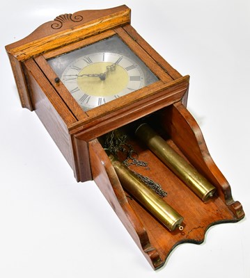 Lot 206 - An oak and pine cased sunburst wall clock, the...