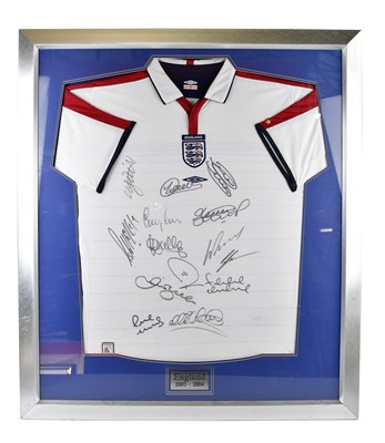 Lot 2265 - ENGLAND; a signed 2003/2004 football shirt,...