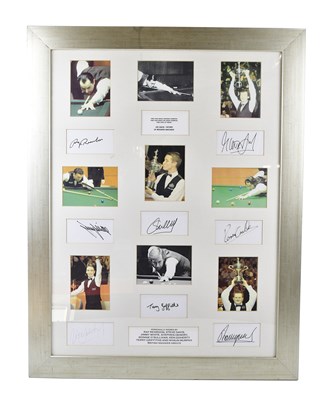 Lot 2393 - SNOOKER INTEREST; a framed montage bearing...