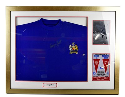 Lot 2252 - GEORGE BEST; a signed retro style Manchester...