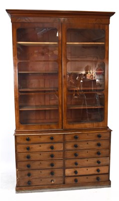 Lot 1520 - A Victorian mahogany library bookcase chest,...