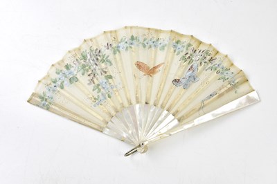 Lot 307 - A Victorian mother of pearl mounted hand...