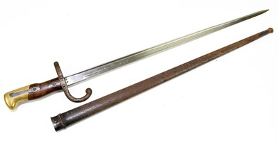 Lot 461 - A French gras bayonet with scabbard, overall...