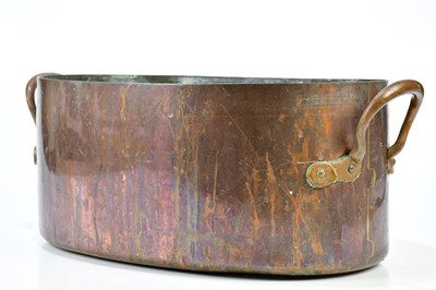 Lot 355 - A large 19th century twin handled copper pan...